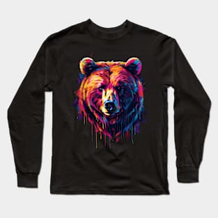 Grizzly Bear Foraging Footsteps Long Sleeve T-Shirt